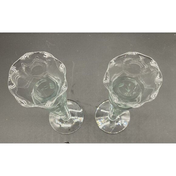 Vintage Princess House Etched Heritage Floral Pair of Bud Vases 10"H No Flaws - Picture 4 of 5